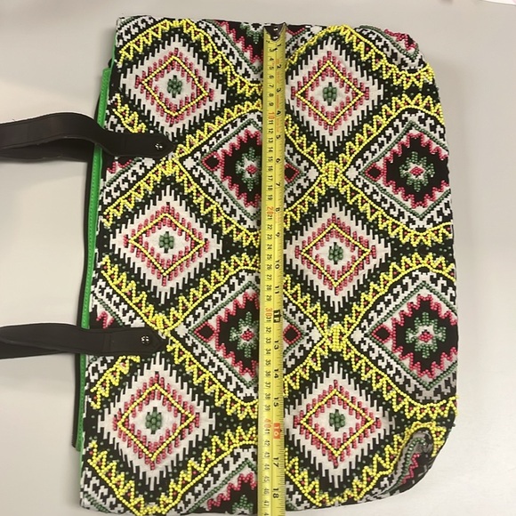 Big Buddha Multicolor Patterned beaded Tote zipper Bag preowned - Picture 12 of 14